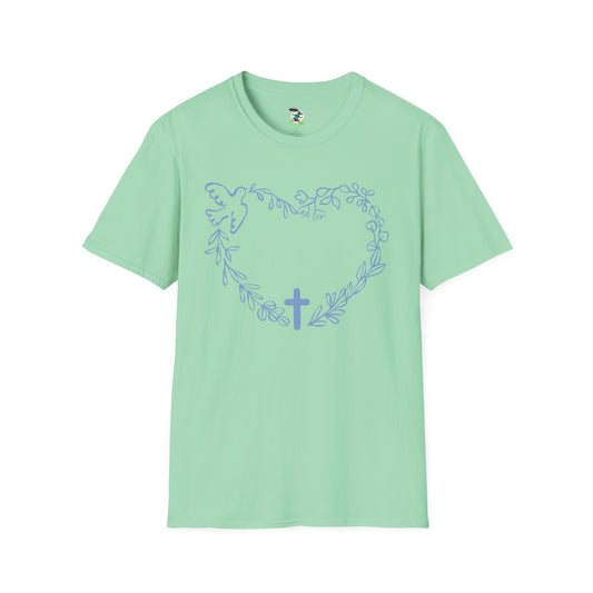 Floral Heart Cross T-Shirt