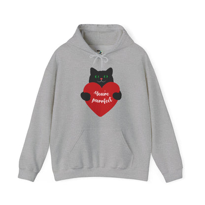 Cat Valentine Hoodie — Black Cat "You're Purrfect"