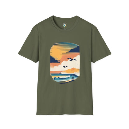 Seagull Beach Sunset T-Shirt
