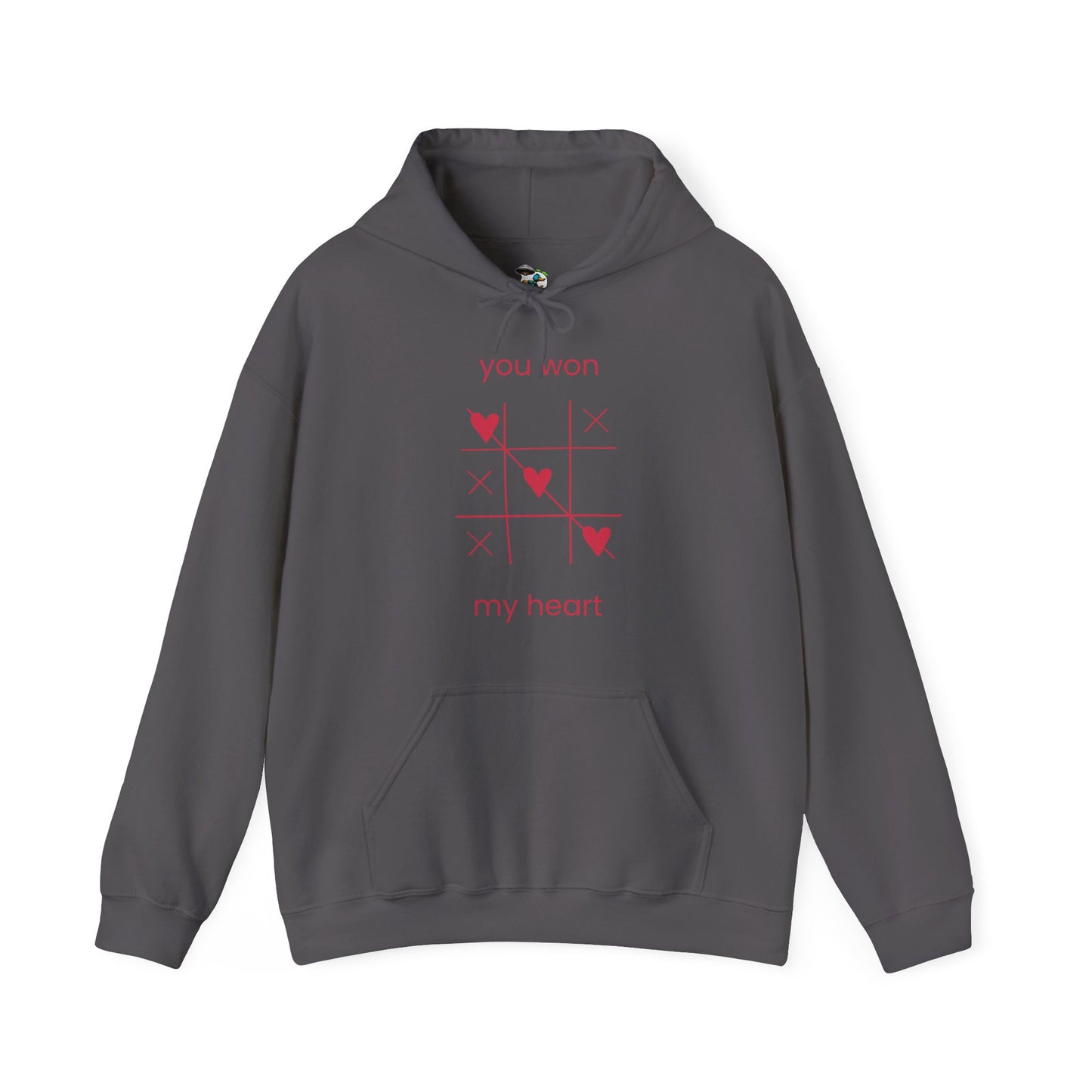 Tic Tac Toe Heart Hoodie — "You Won My Heart" Romantic Sweatshirt
