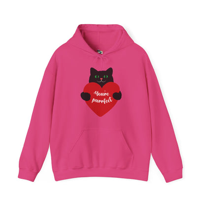 Cat Valentine Hoodie — Black Cat "You're Purrfect"