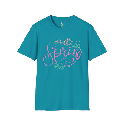 Hello Spring T-Shirt — Floral Script Springtime Tee