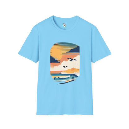 Seagull Beach Sunset T-Shirt