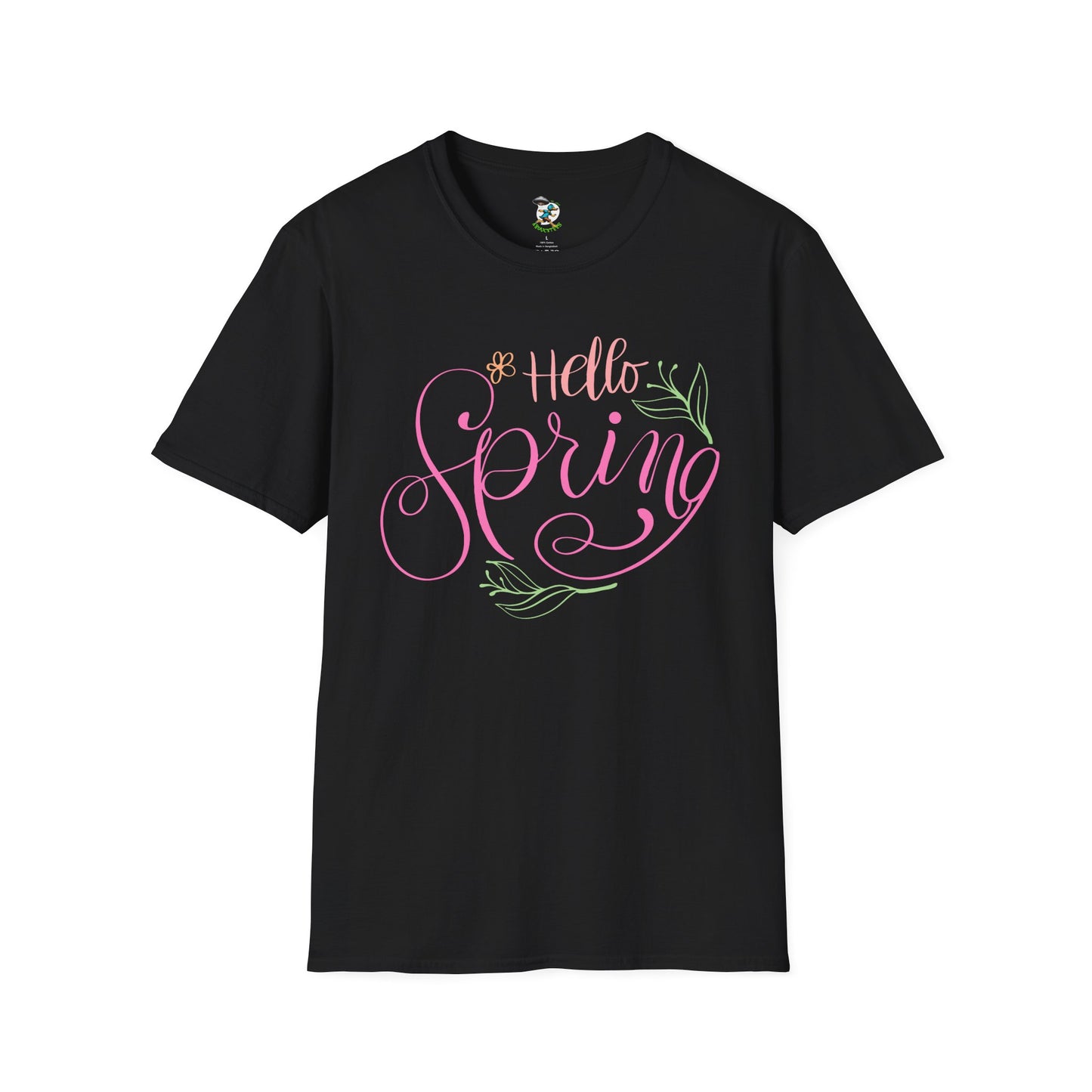 Hello Spring T-Shirt — Floral Script Springtime Tee