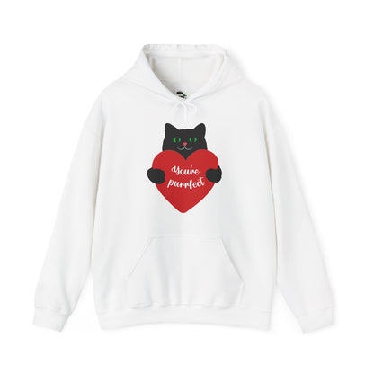 Cat Valentine Hoodie — Black Cat "You're Purrfect"
