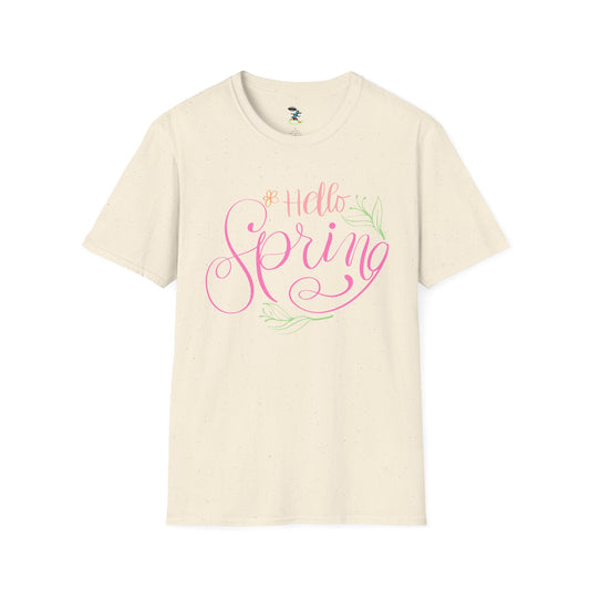 Hello Spring T-Shirt — Floral Script Springtime Tee