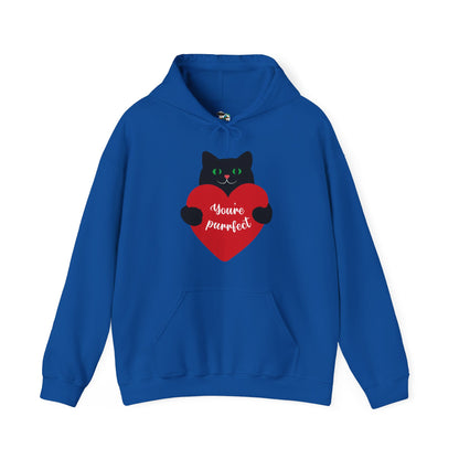 Cat Valentine Hoodie — Black Cat "You're Purrfect"