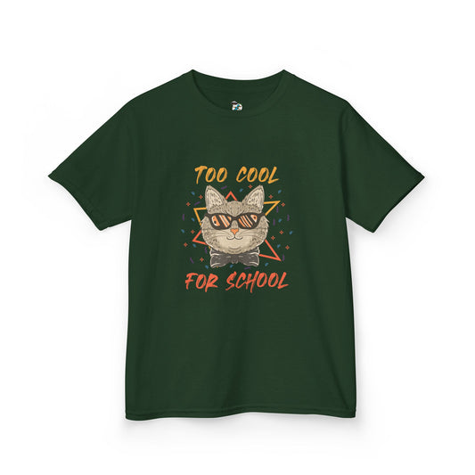 Youth Too Cool For School Cat Youth T-Shirt