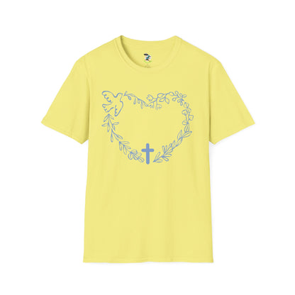 Floral Heart Cross T-Shirt