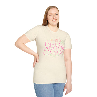 Hello Spring T-Shirt — Floral Script Springtime Tee