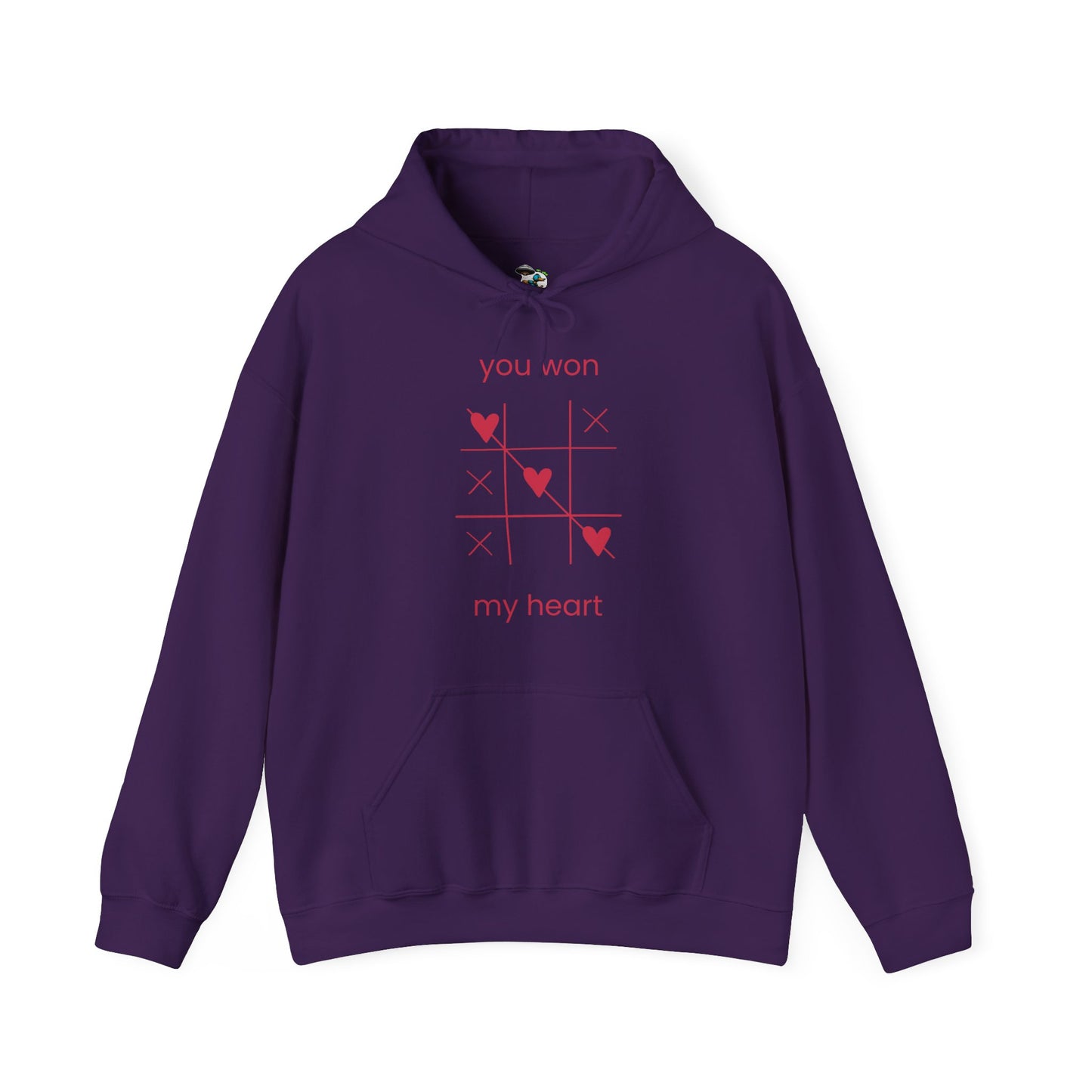 Tic Tac Toe Heart Hoodie — "You Won My Heart" Romantic Sweatshirt