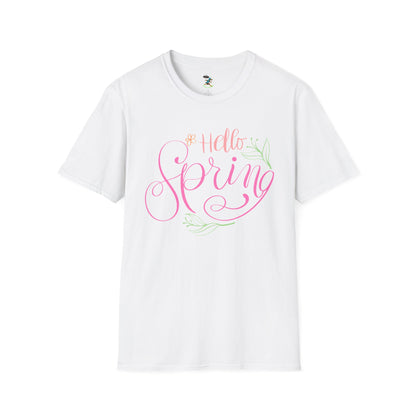 Hello Spring T-Shirt — Floral Script Springtime Tee