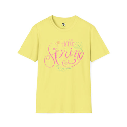 Hello Spring T-Shirt — Floral Script Springtime Tee