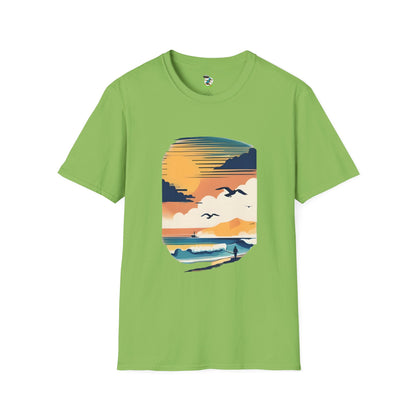 Seagull Beach Sunset T-Shirt