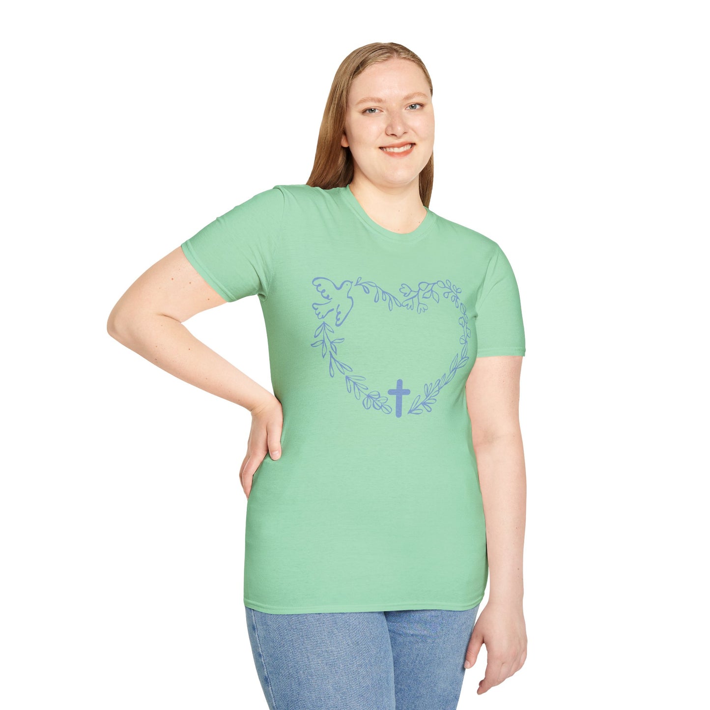 Floral Heart Cross T-Shirt