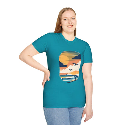 Seagull Beach Sunset T-Shirt