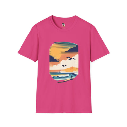 Seagull Beach Sunset T-Shirt
