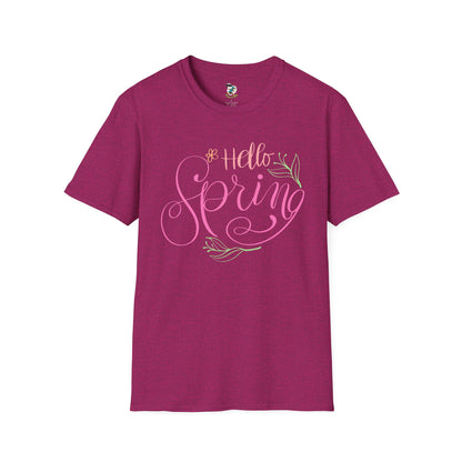 Hello Spring T-Shirt — Floral Script Springtime Tee