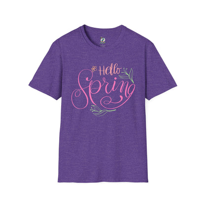 Hello Spring T-Shirt — Floral Script Springtime Tee