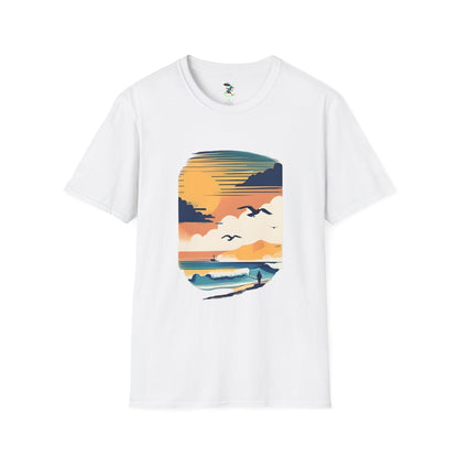 Seagull Beach Sunset T-Shirt
