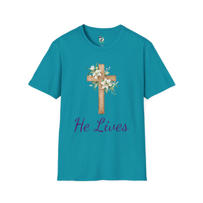 He Lives Easter Cross T-Shirt