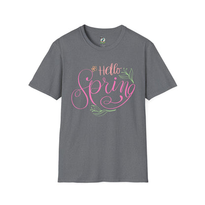 Hello Spring T-Shirt — Floral Script Springtime Tee