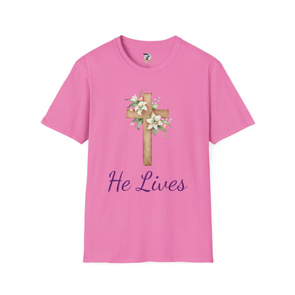 He Lives Easter Cross T-Shirt